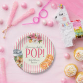 Rosa Streifen Zitrone POP Baby Shower Teller (Party)