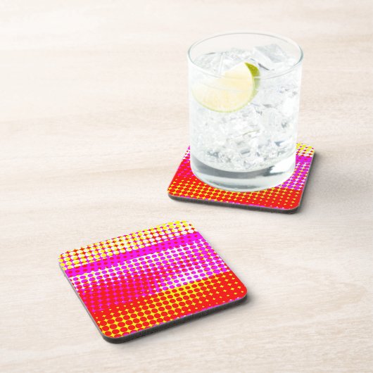 rosa Streifenmuster Getränkeuntersetzer (Rechte Seite)