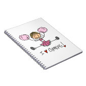 Rosa Strichmännchen-Cheerleader-T - Shirts und Notizblock (Rechte Seite)