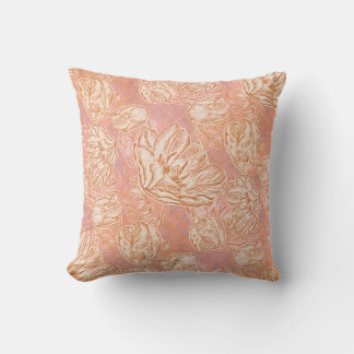 Rosa Strichzeichnung Tulpe Floral Geschenkpapier Kissen