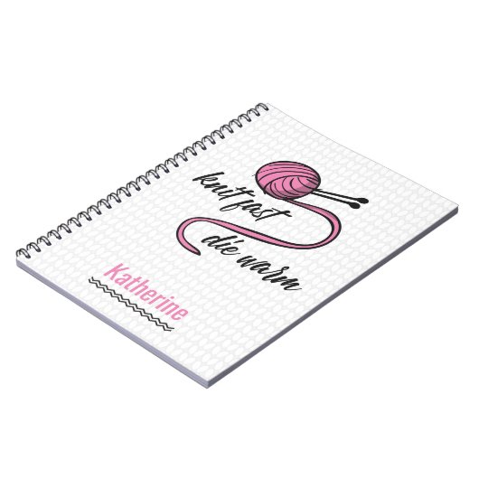 Rosa Strick Schnell, Die Warm Notizblock (Linke Seite)