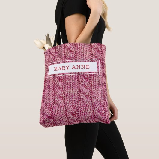 Rosa Stricken personalisiert Tasche (Von Nahem)