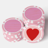 Rosa Strickherz Pokerchips (Stapel)