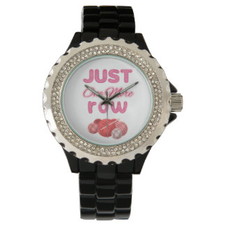 Rosa Strickmuster 'Nur noch eine Reihe' Armbanduhr