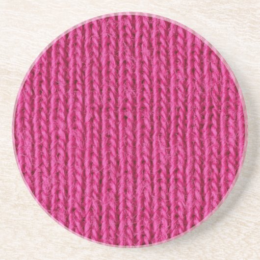 Rosa Strickwolle Getränkeuntersetzer (Vorne)