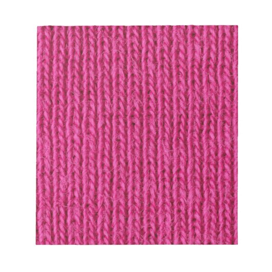 Rosa Strickwolle Notizblock (Vorderseite)