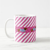 Rosa Stripe Dackel Tasse (Links)