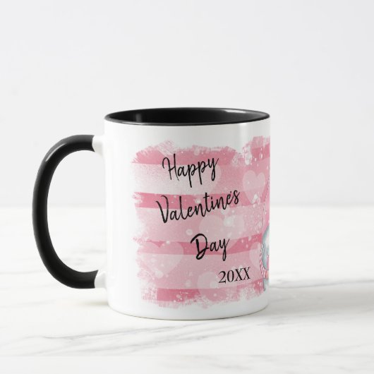 Rosa Stripe Herz Gnome Valentine Tasse (Links)