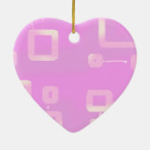 Rosa Stripe Herzdekoration Keramik Ornament (Hinten)