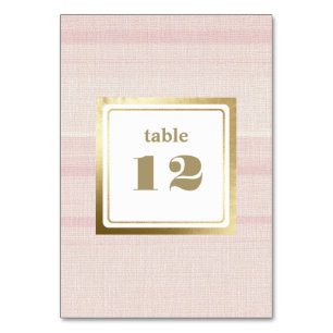 Rosa Stripe Muster Gold Hochzeit Tischnummer