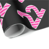 Rosa Stripes Ereignis 22 # (Geburtstag, Jahrestag) Geschenkpapier (Rolleneckpunkt)