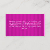 Rosa Stripes Hintergrund-Visitenkarten Visitenkarte (Rückseite)