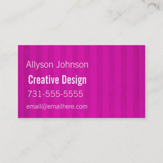 Rosa Stripes Hintergrund-Visitenkarten Visitenkarte (Vorderseite)