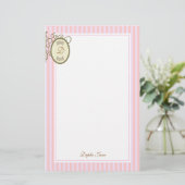 Rosa Stripes Köstlichkeit - das stationäre Briefpapier (Stehend Vorderseite)