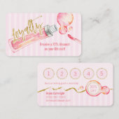 Rosa Stripes Lipgloss Make-uployalitäts-Karte Treuekarte (Vorne/Hinten)