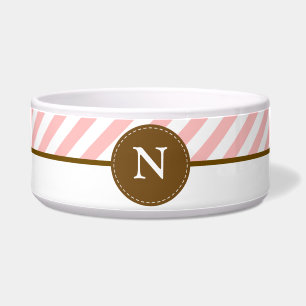 Rosa Stripes Monogramm Napf