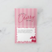 Rosa Stripte Vintage Kirschendusche Flat Dankeskarte (Innenseite)