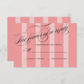 Rosa Stripter, Geblüht Script-Antwort-Karte für Ho RSVP Karte (Vorne/Hinten)