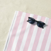Rosa Stripter Personalisierter Skriptname Bridesma Strandtuch (Beispiel)