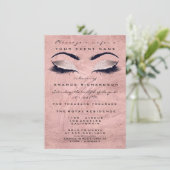 Rosa Stroke Makeup Eyes Glitzer 16. Bridal Einladung (Stehend Vorderseite)
