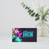 Rosa Strömung auf schwarzem Hintergrund y788 Visitenkarte (Stehend Vorderseite)