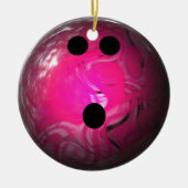 Rosa Strudel-Bowlings-Ball Keramikornament (Vorne)