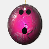 Rosa Strudel-Bowlings-Ball Keramikornament (Links)
