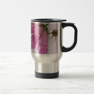 Rosa strukturierte Cosmo-Blume Reisebecher
