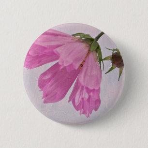 Rosa strukturierter Cosmo Blumen-Button-Knopf Button
