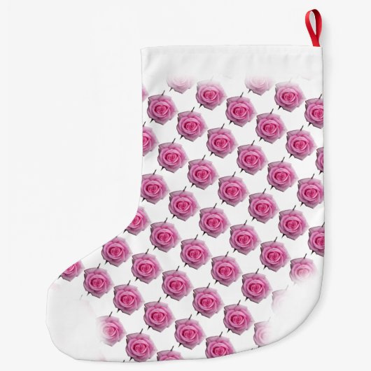 Rosa Strumpf Rose Weihnachten Strumpf Custom Großer Weihnachtsstrumpf (Rückseite)