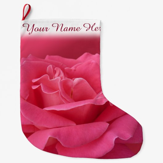 Rosa Strumpf Rose Weihnachten Strumpf Custom Großer Weihnachtsstrumpf (Vorderseite)