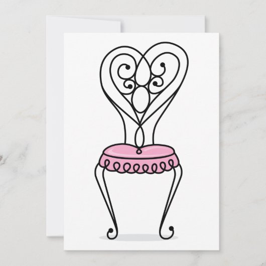 Rosa Stuhl Einladung (Vorderseite)