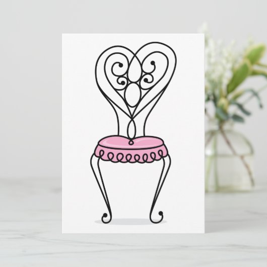 Rosa Stuhl Einladung (Stehend Vorderseite)