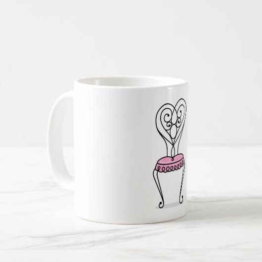 Rosa Stuhl Kaffeetasse (Vorderseite Links)