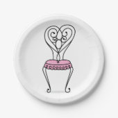 Rosa Stuhl Pappteller (Vorderseite)