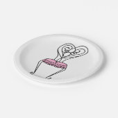 Rosa Stuhl Pappteller (Schrägansicht)