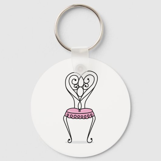 Rosa Stuhl Schlüsselanhänger (Vorderseite)