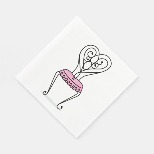 Rosa Stuhl Serviette (Ecke)