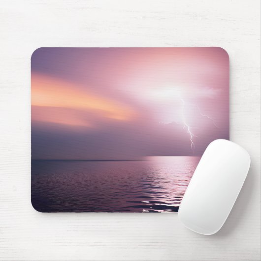 Rosa Sturmwolken und Wasser Mousepad (Mit Mouse)
