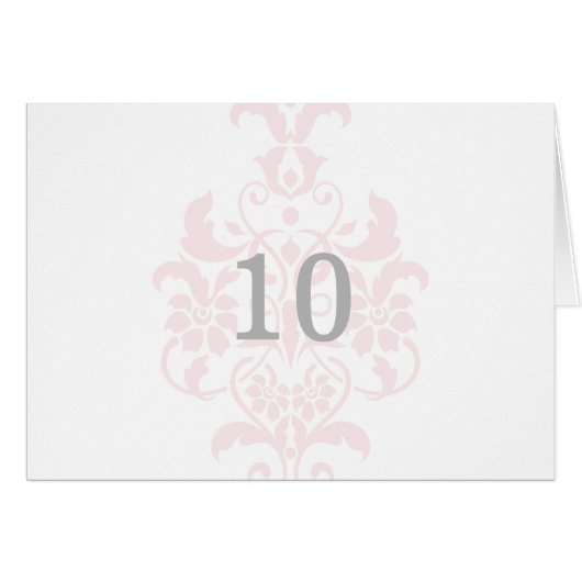 Rosa Subtile Damask Tischnummer (Vorderseite (Horizontal))