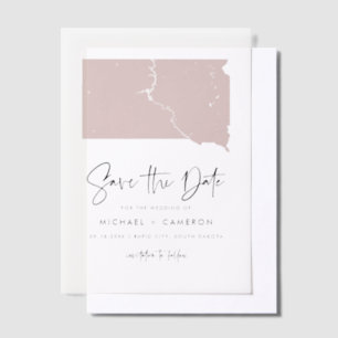 Rosa Süddakota Minimalistisch Save the Date Pergament Einladungen