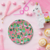 Rosa Südwestkaktus Muster Süß 16 Party Pappteller (Party)