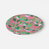 Rosa Südwestkaktus Muster Süß 16 Party Pappteller (Schrägansicht)
