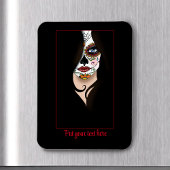 Rosa Sugar Skull Portrait Magnet