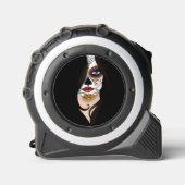 Rosa Sugar Skull Portrait Maßband (Vorderseite)