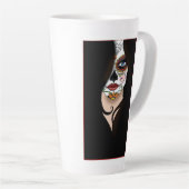 Rosa Sugar Skull Portrait Milchtasse (Rechte Ecke)