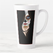 Rosa Sugar Skull Portrait Milchtasse (Rechts)