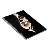 Rosa Sugar Skull Portrait Notizblock (Rechte Seite)