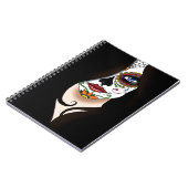 Rosa Sugar Skull Portrait Notizblock (Linke Seite)