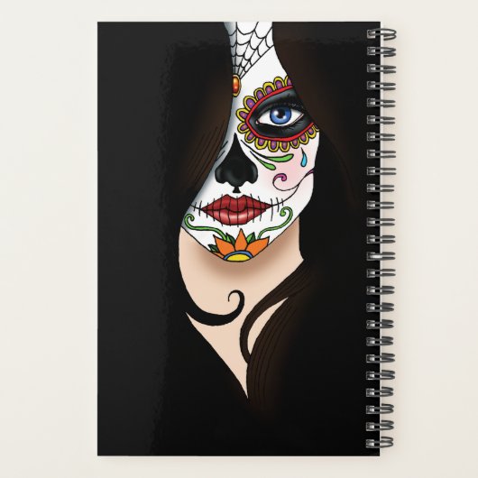 Rosa Sugar Skull Portrait Planer (Rückseite)